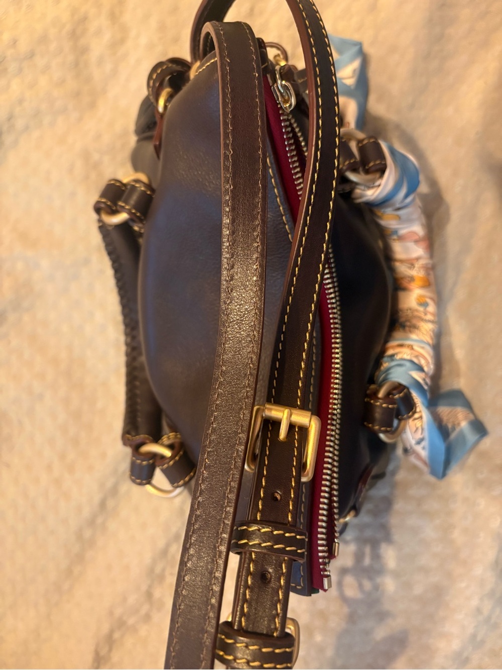 Dooney and Bourke Florentine Mini Satchel in Brown Tmoro NWT - Picture 10 of 14